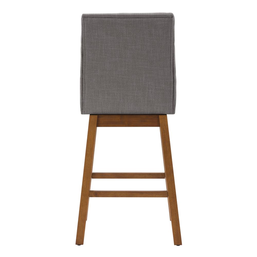 CorLiving Boston Channel Tufted Fabric Barstool, Light Grey, Set of 2. Picture 5