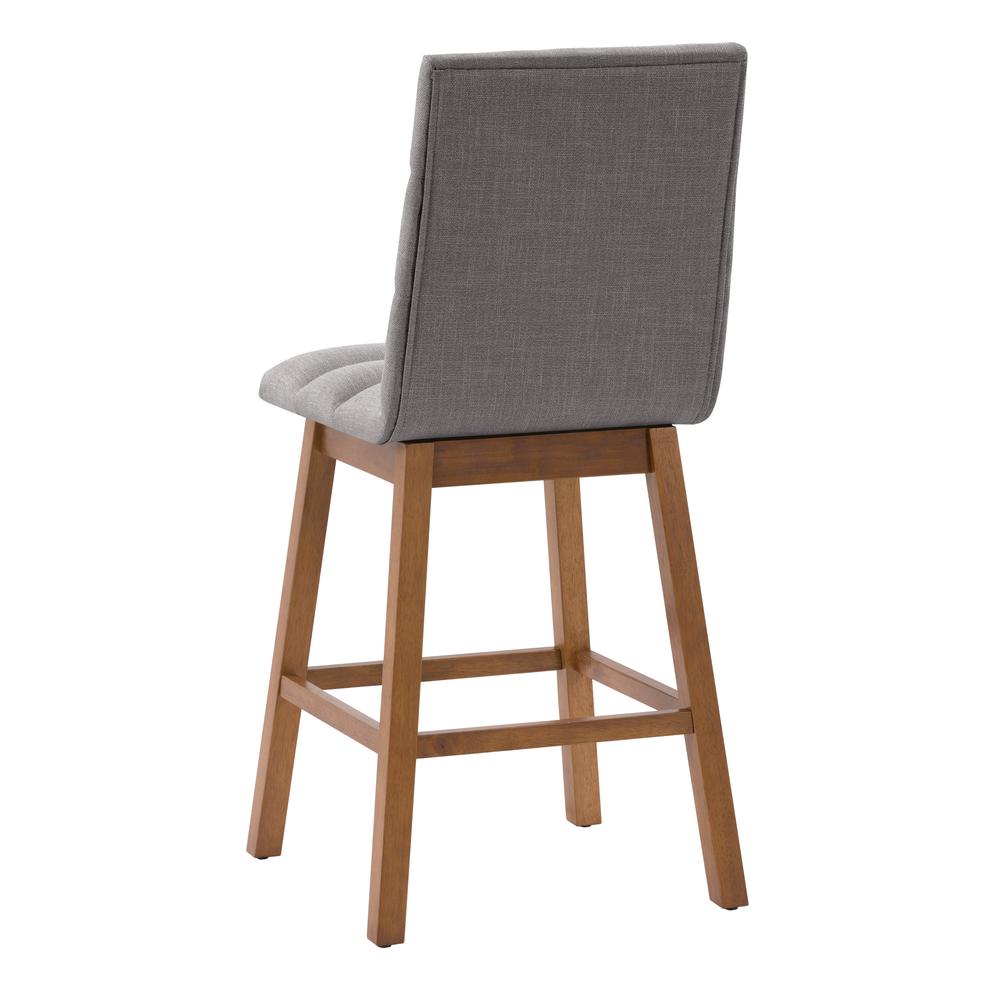 CorLiving Boston Channel Tufted Fabric Barstool, Light Grey, Set of 2. Picture 6