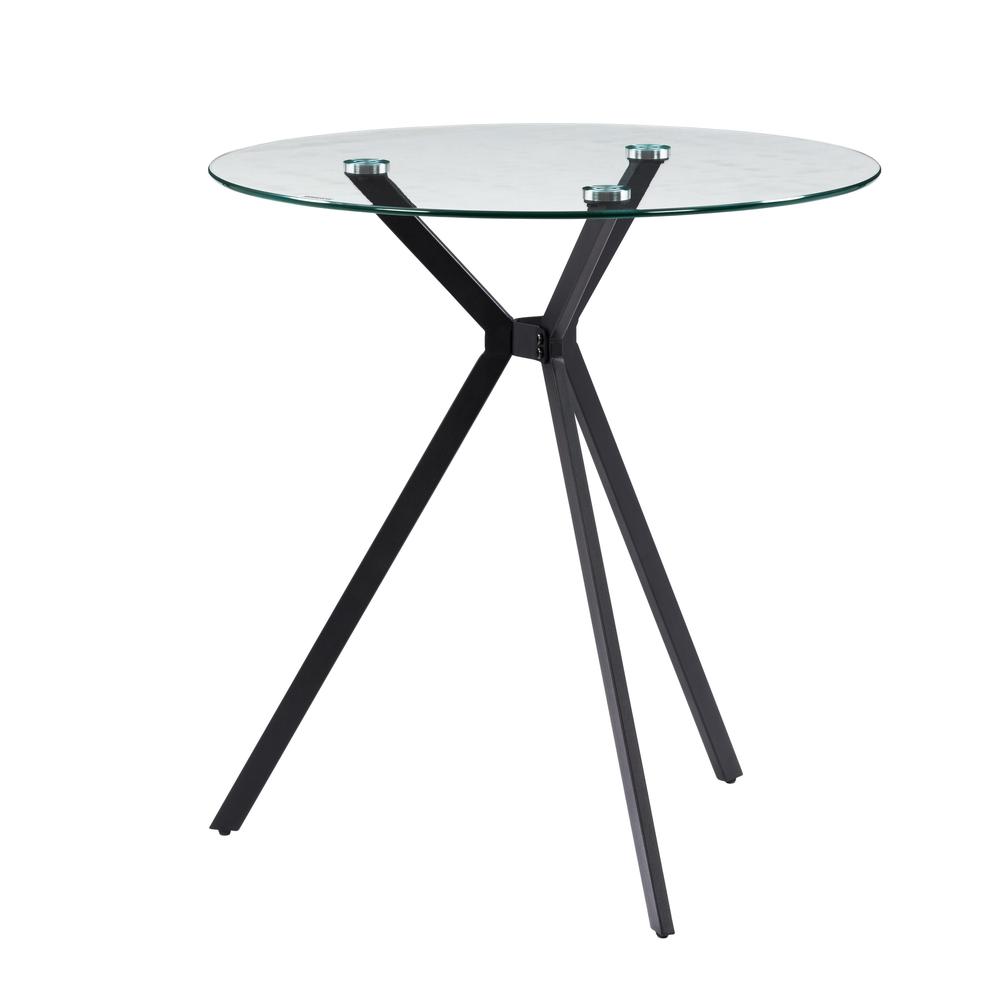 CorLiving Lennox Glass Top Trestle Bistro Table. Picture 3