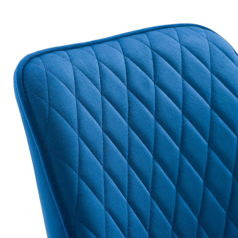 CorLiving Nash Velvet Diamond Tufted Side Chair, Navy Blue. Picture 10