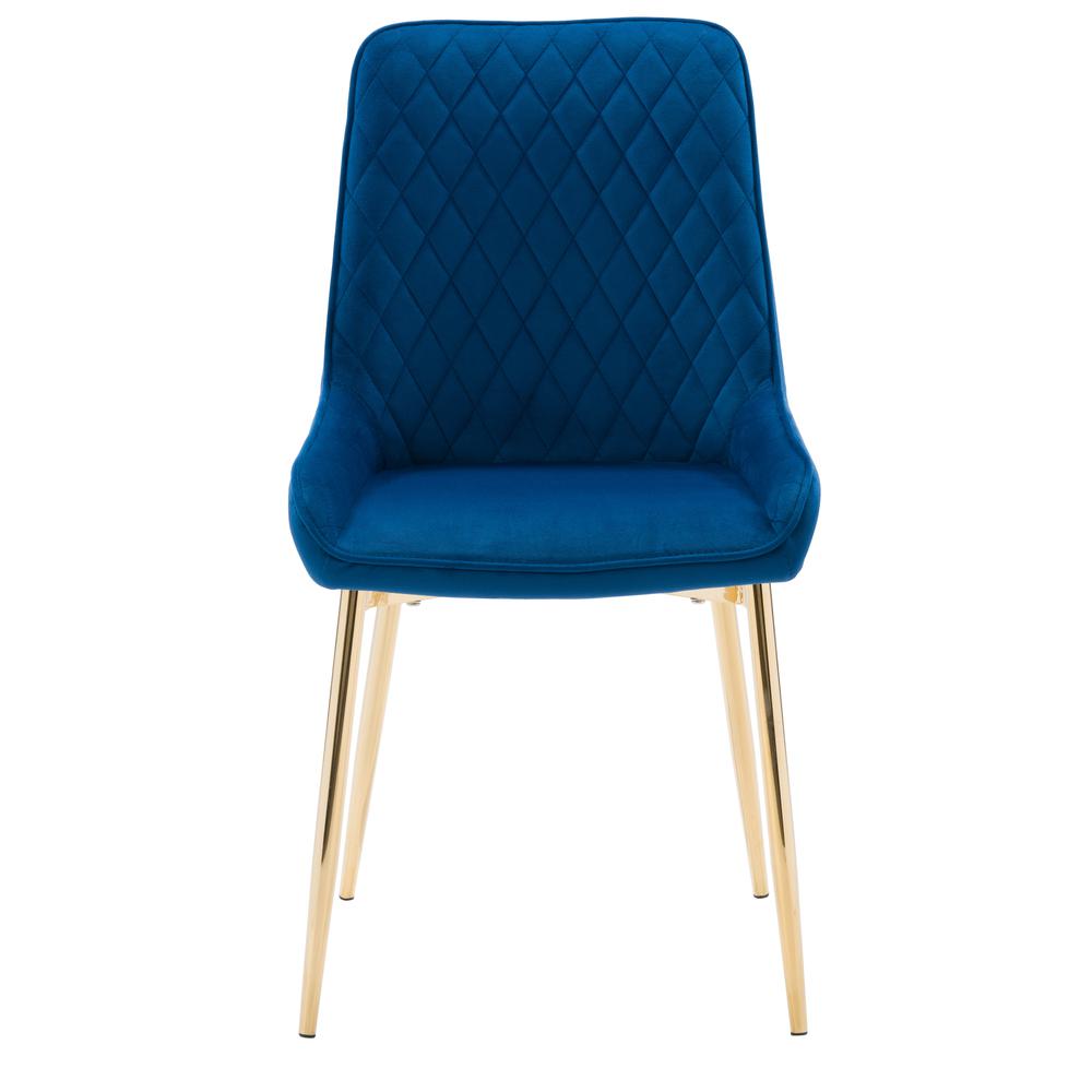 CorLiving Nash Velvet Diamond Tufted Side Chair, Navy Blue. Picture 5