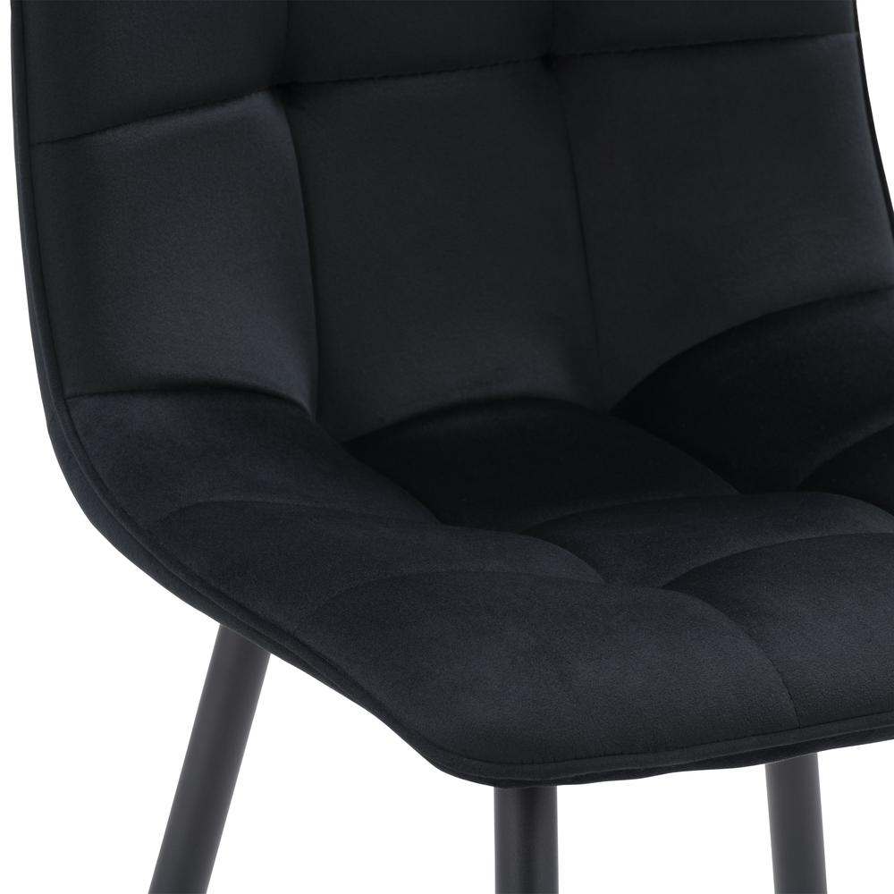 CorLiving Nash Velvet Side Chair With Black Legs, Black. Picture 11