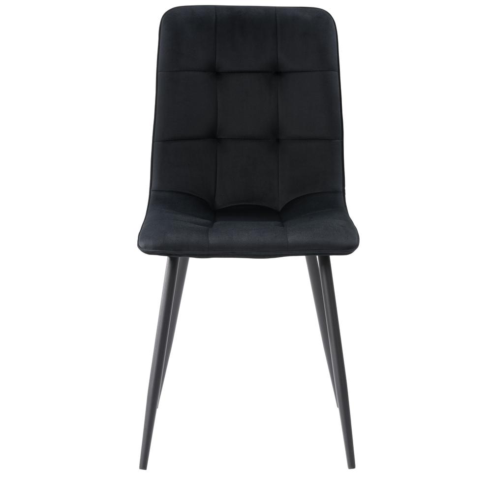 CorLiving Nash Velvet Side Chair With Black Legs, Black. Picture 5