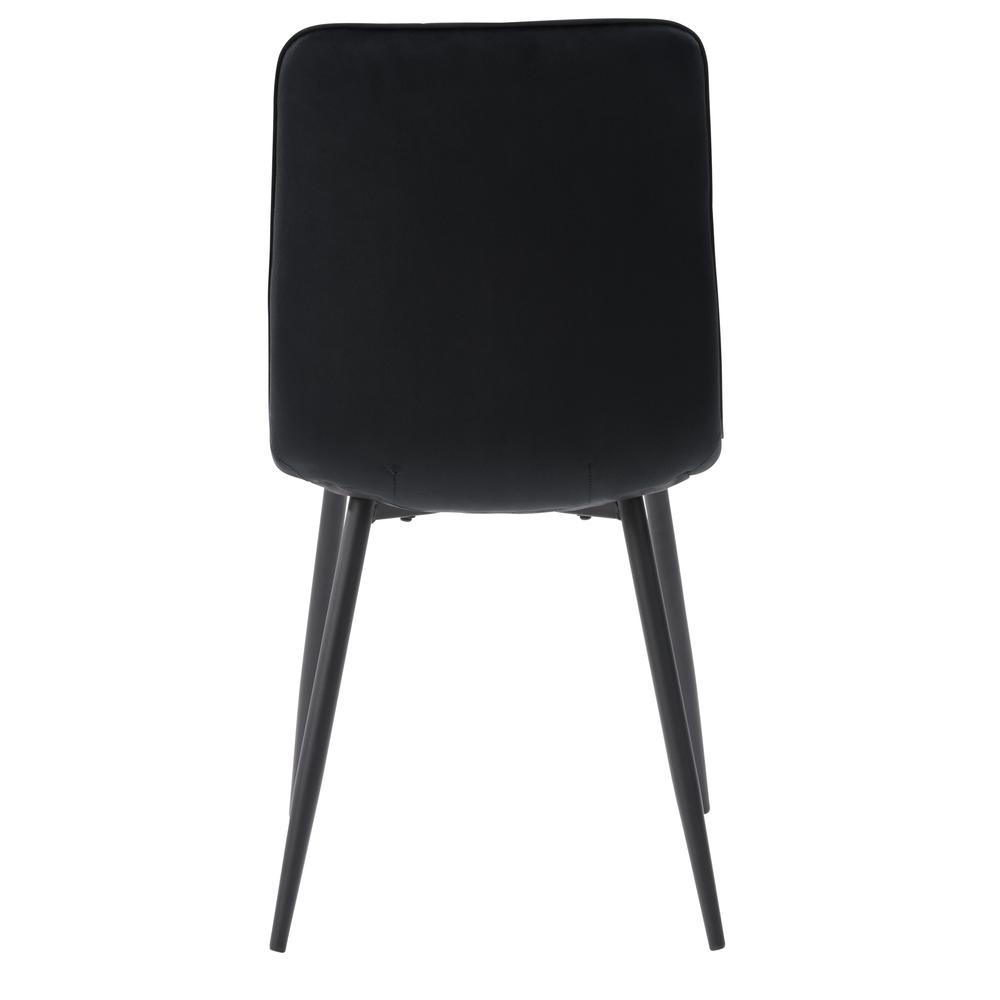CorLiving Nash Velvet Side Chair With Black Legs, Black. Picture 7