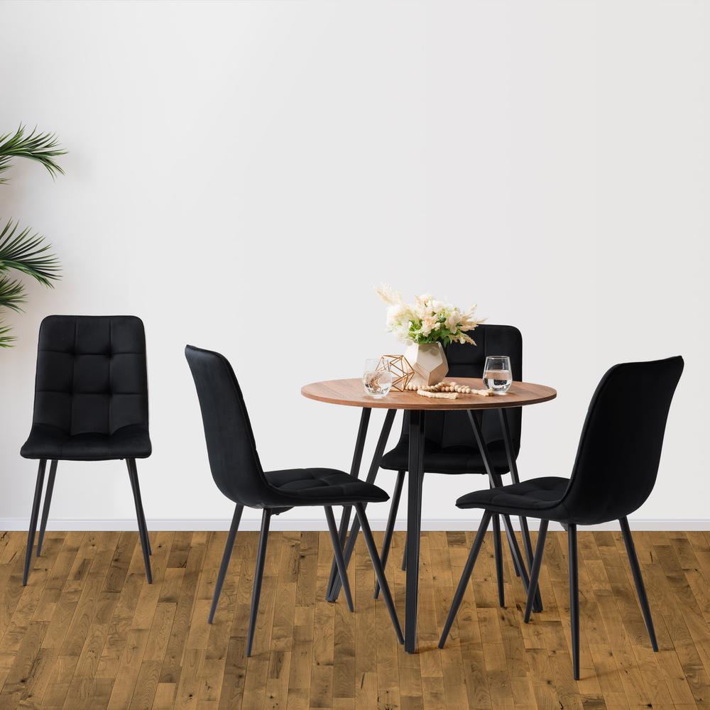 CorLiving Lennox Iron Leg Dining Set with Black Chairs, 5pc. Picture 1