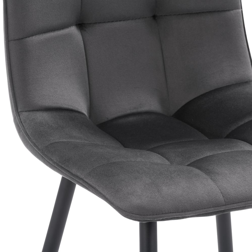 Nash Velvet Side Chair With Black Legs, Black. Picture 12
