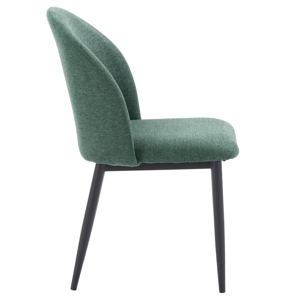 CorLiving Nash Side Chair With Black Legs, Dark Green. Picture 6