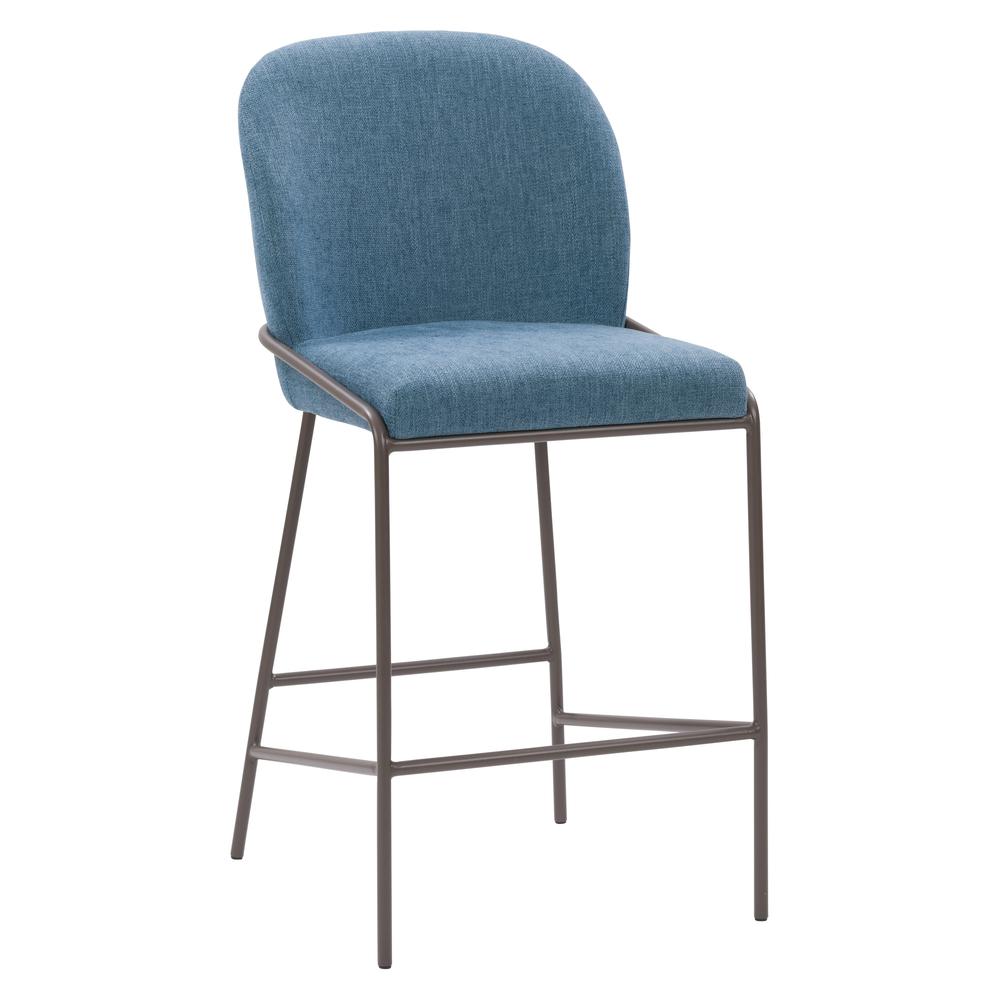 CorLiving Blakeley Counter Height Barstool Blue. Picture 1