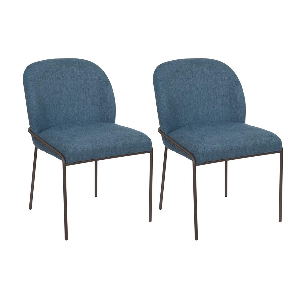 CorLiving Blakeley High Back Dining Chair Blue. Picture 2