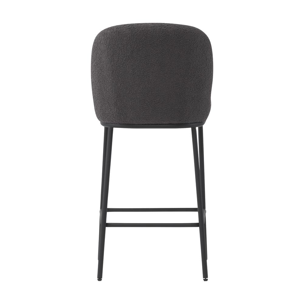 CorLiving Luxury Boucle Bar Stools, Set of 2 Grey. Picture 4