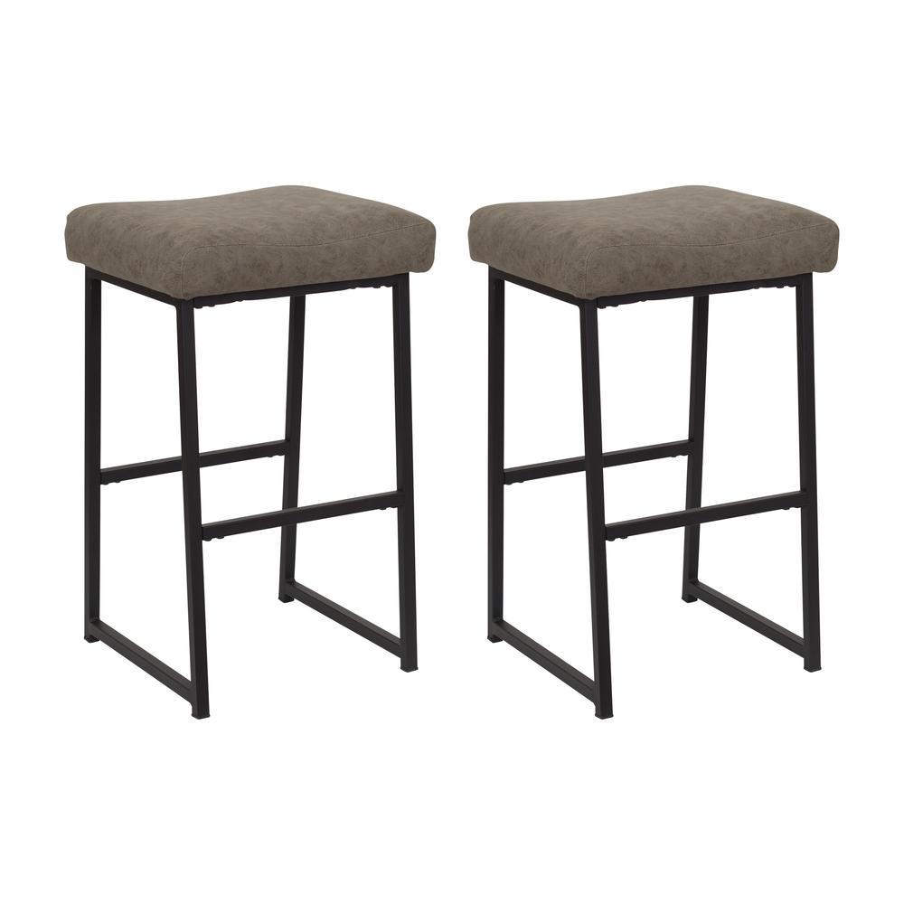 CorLiving Milo Backless Barstool, Gray Taupe. Picture 2
