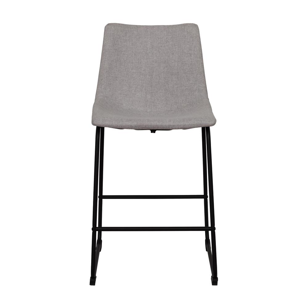 CorLiving Upholstered Bar Stools, Light Grey. Picture 1
