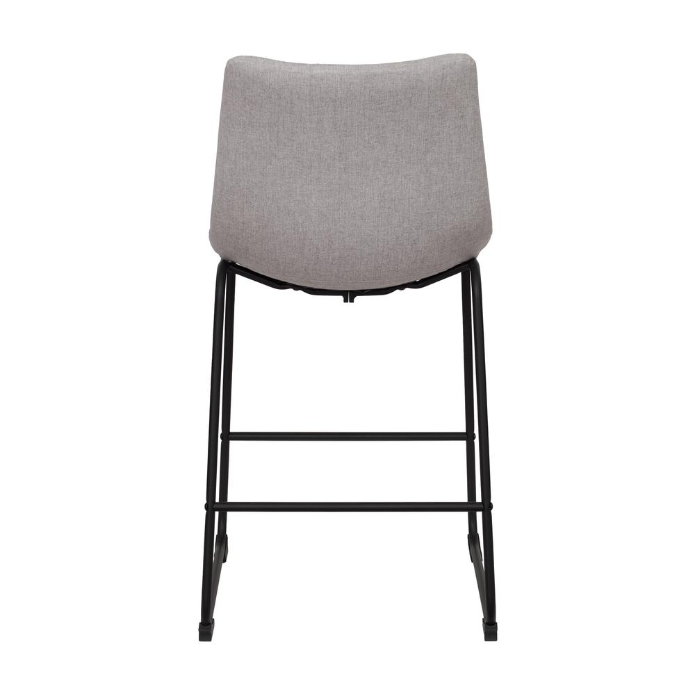 CorLiving Upholstered Bar Stools, Light Grey. Picture 4