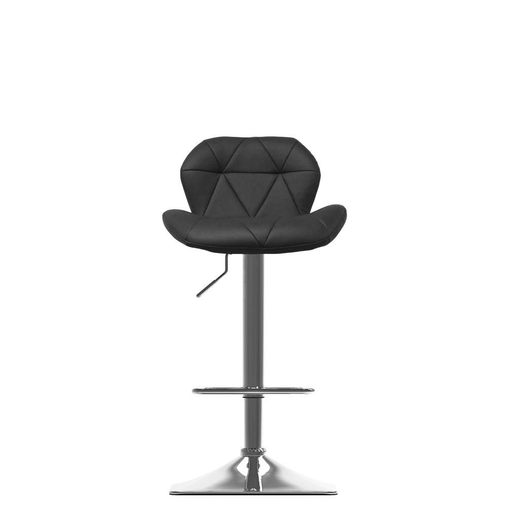 Adjustable Barstool in Black Bonded Leather, set of 2. Picture 2