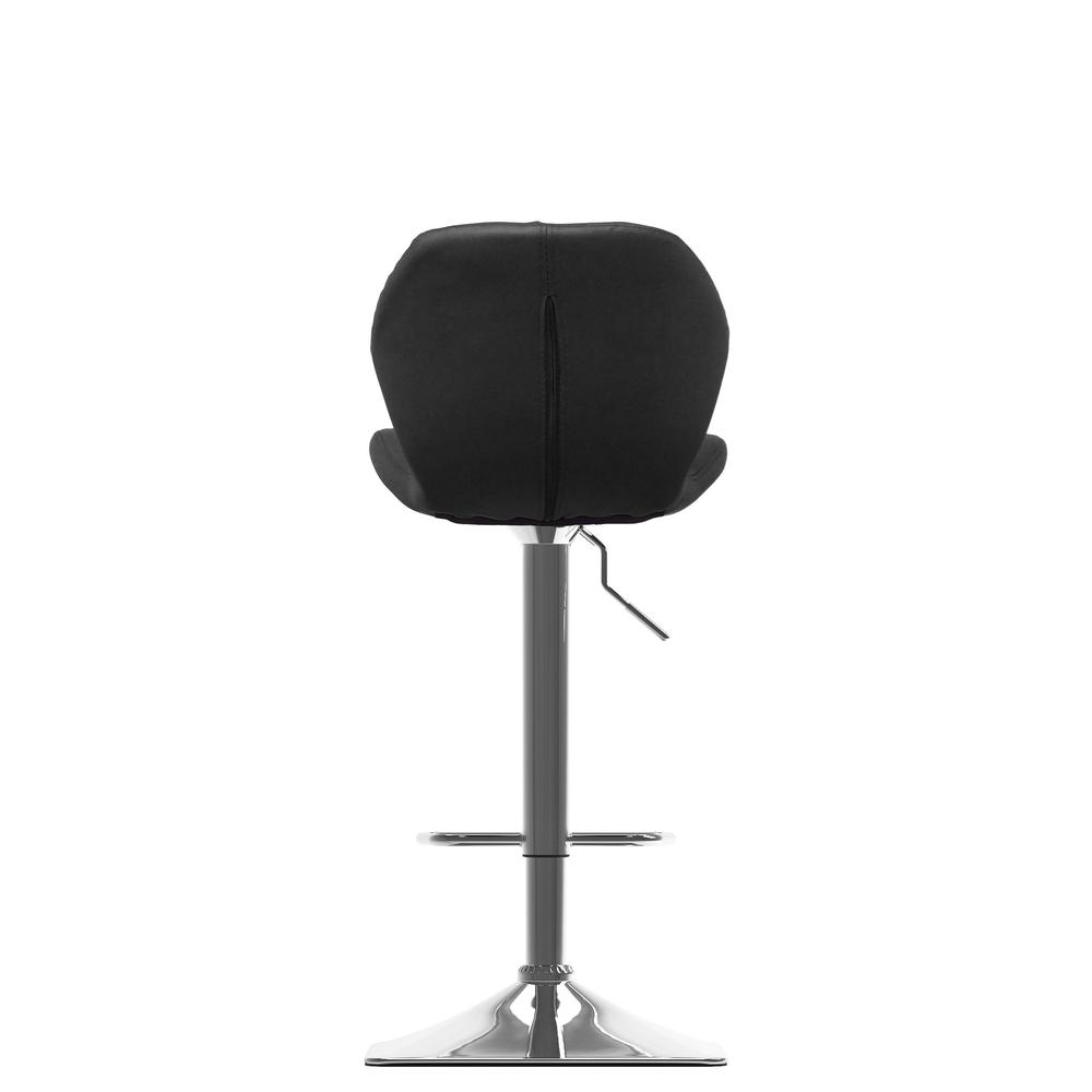 Adjustable Barstool in Black Bonded Leather, set of 2. Picture 3