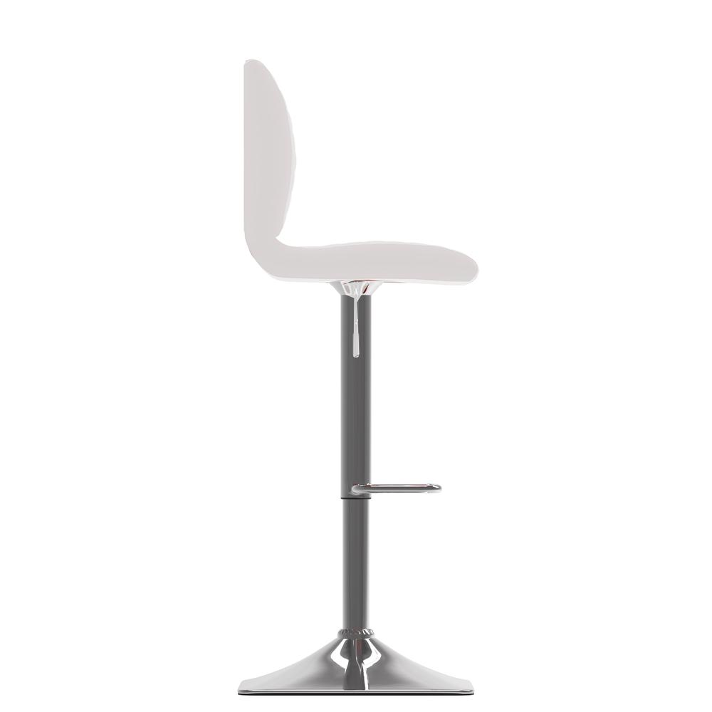 Adjustable Barstool in White Bonded Leather, set of 2. Picture 4