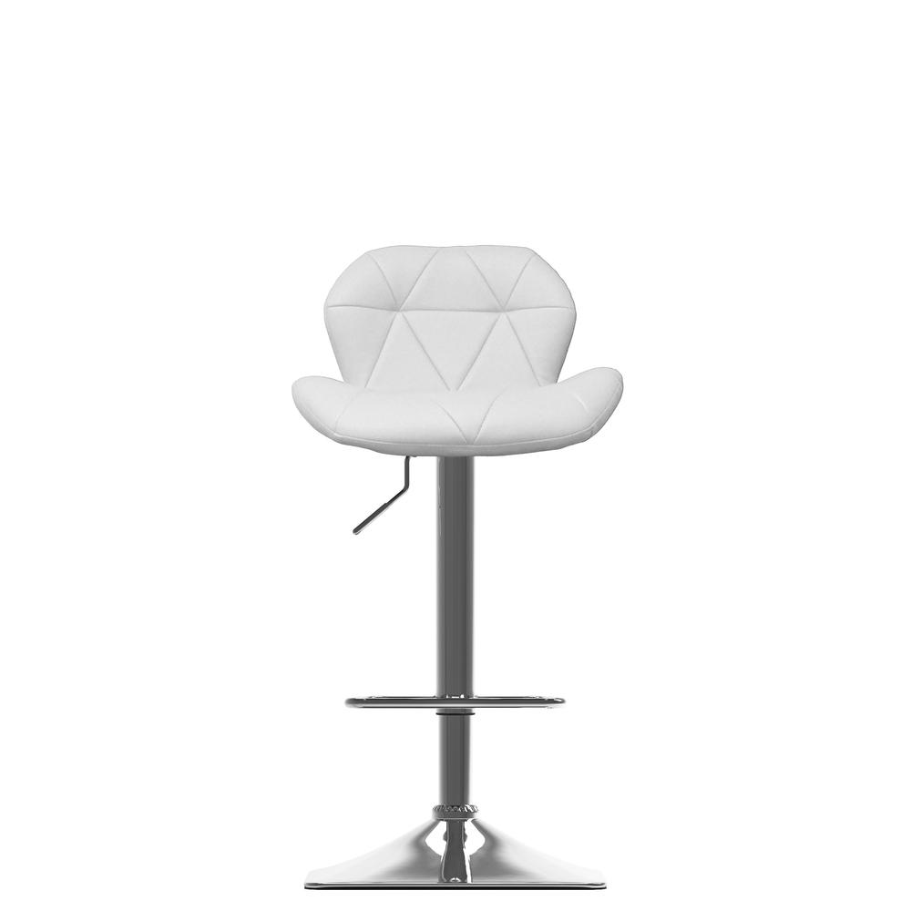 Adjustable Barstool in White Bonded Leather, set of 2. Picture 2