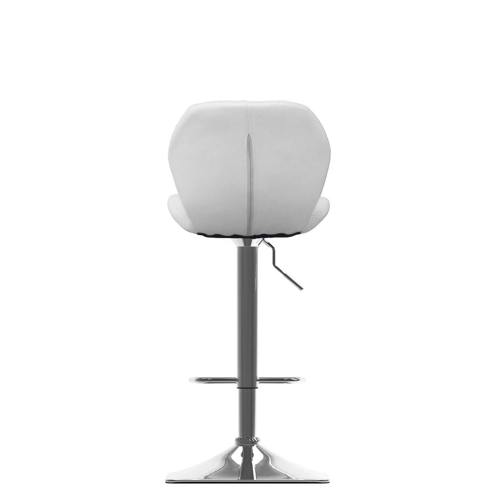 Adjustable Barstool in White Bonded Leather, set of 2. Picture 3