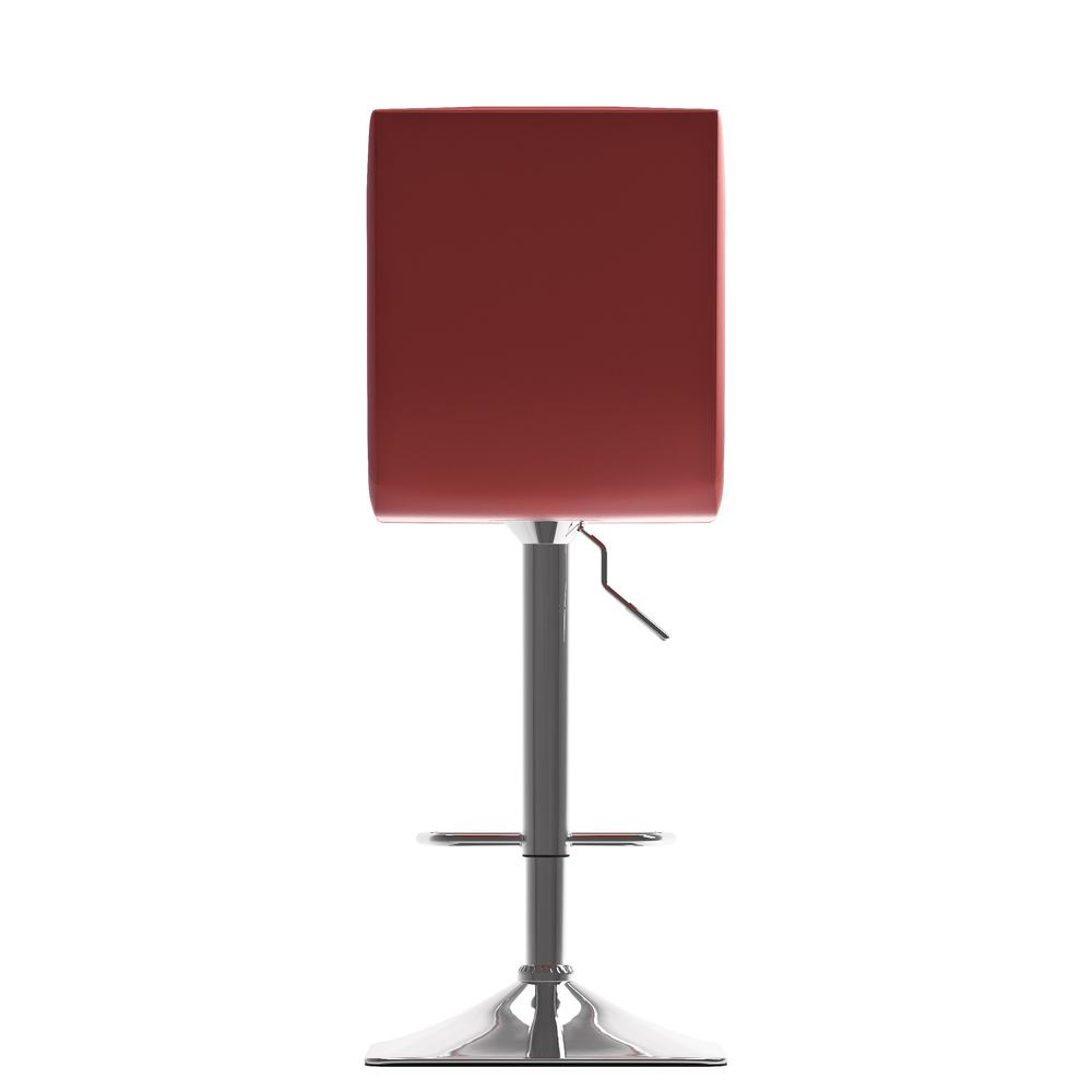 Adjustable Barstool in Red Bonded Leather, set of 2. Picture 3