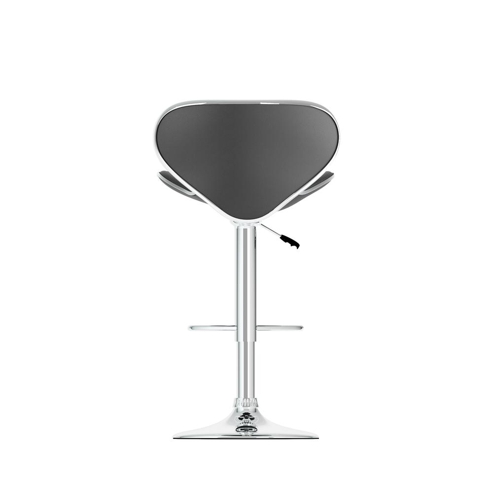 Curved Form Fitting Adjustable Bar Stool in Black Leatherette, set of 2. Picture 2
