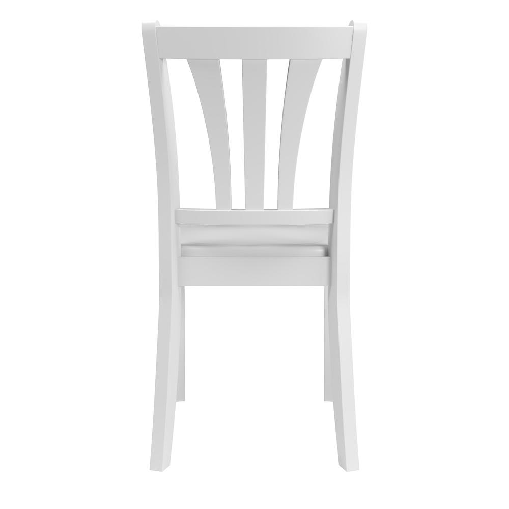 Dillon White Solid Wood Dining Chairs with Curved Vertical Slat Backrest, Set of 2. Picture 2