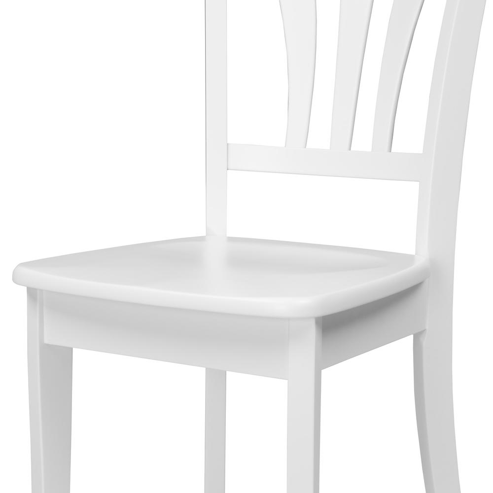 Dillon White Solid Wood Dining Chairs with Curved Vertical Slat Backrest, Set of 2. Picture 5