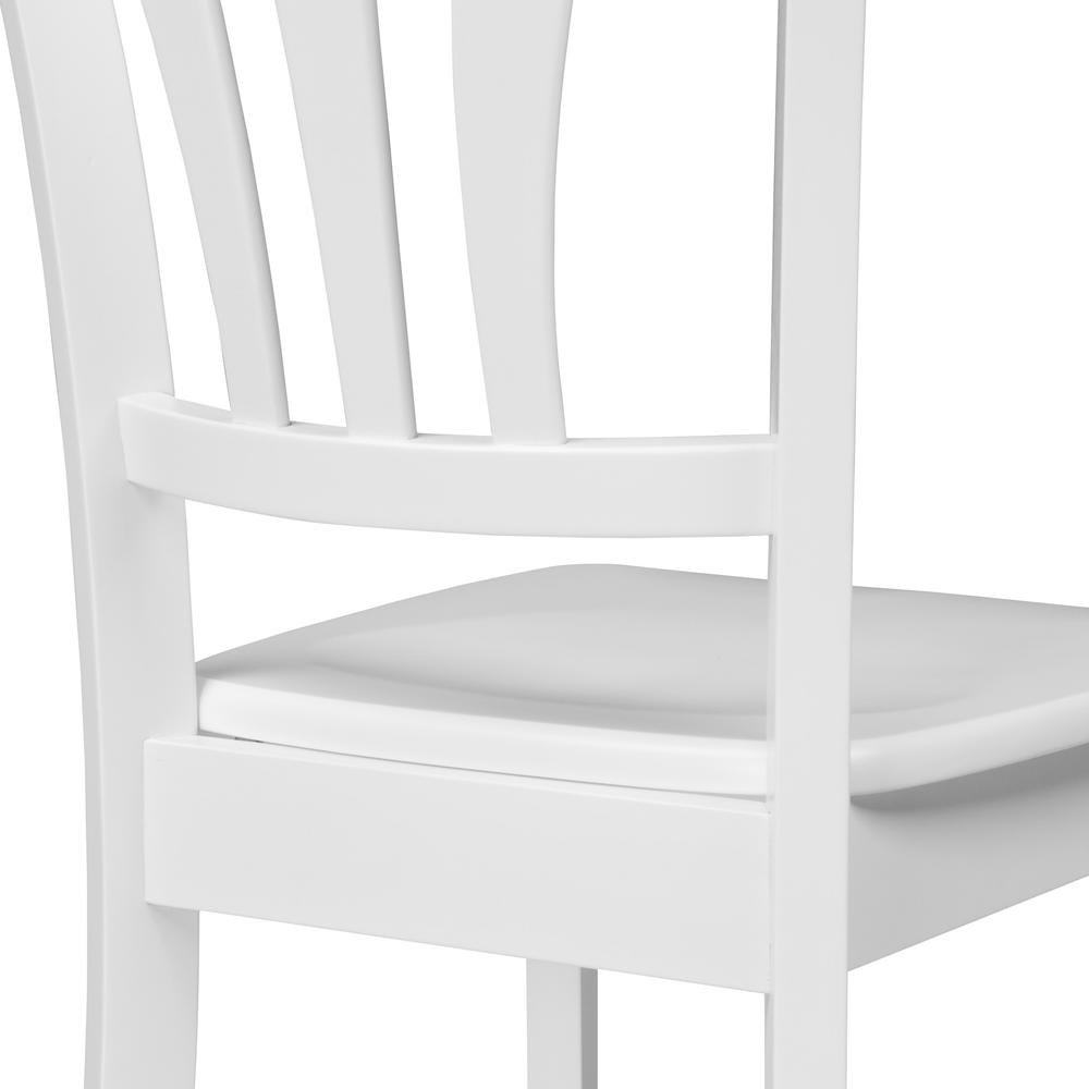 Dillon White Solid Wood Dining Chairs with Curved Vertical Slat Backrest, Set of 2. Picture 6