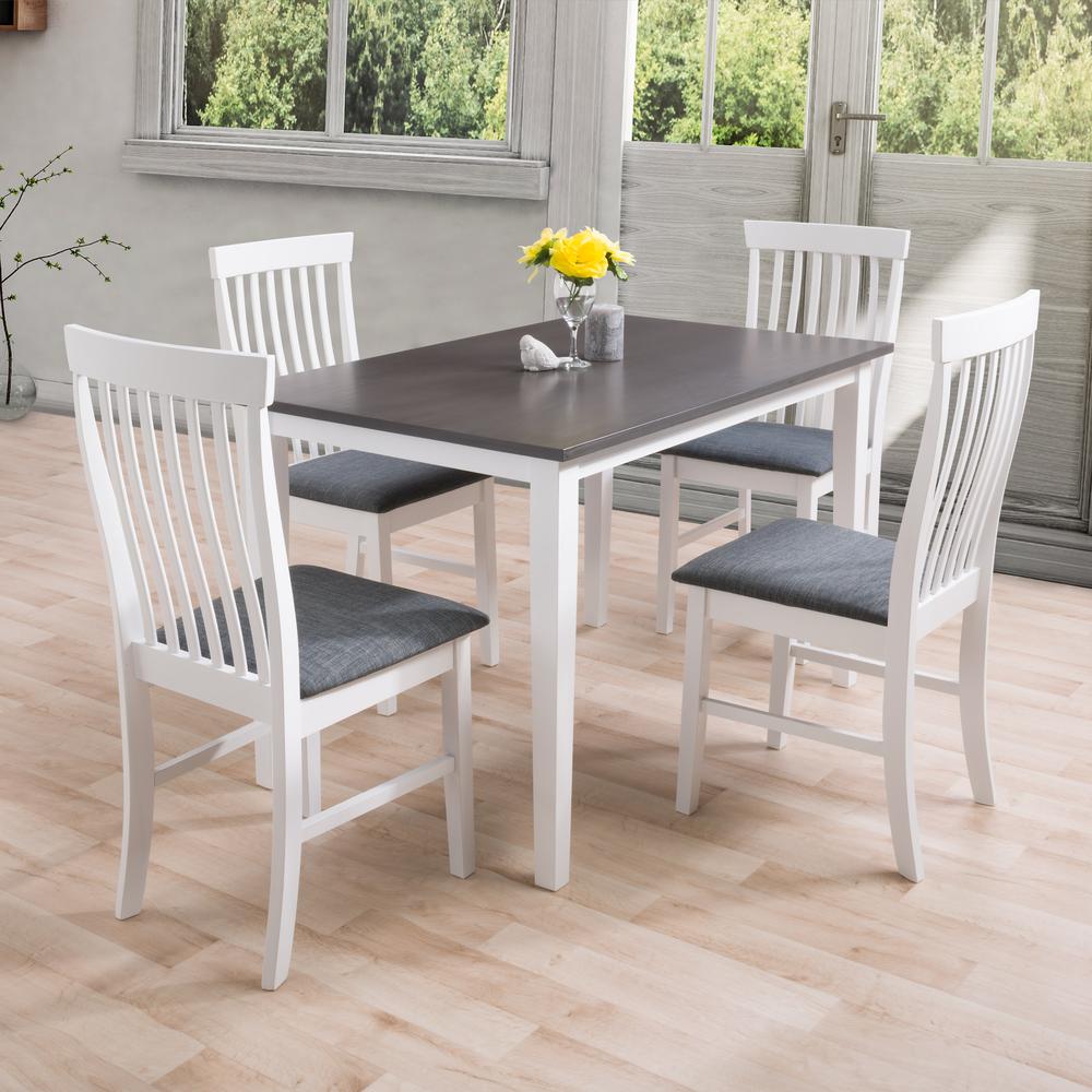 DSW-100-Z1 Michigan Dining Set in Two Tone Grey and White, 5pc. Picture 2