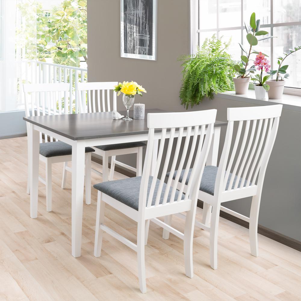 DSW-100-Z1 Michigan Dining Set in Two Tone Grey and White, 5pc. Picture 3