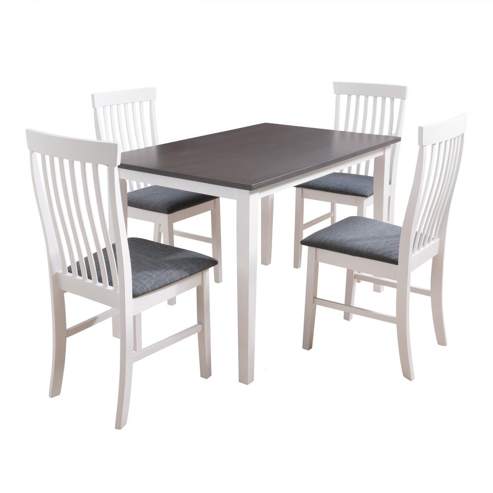 DSW-100-Z1 Michigan Dining Set in Two Tone Grey and White, 5pc. Picture 1