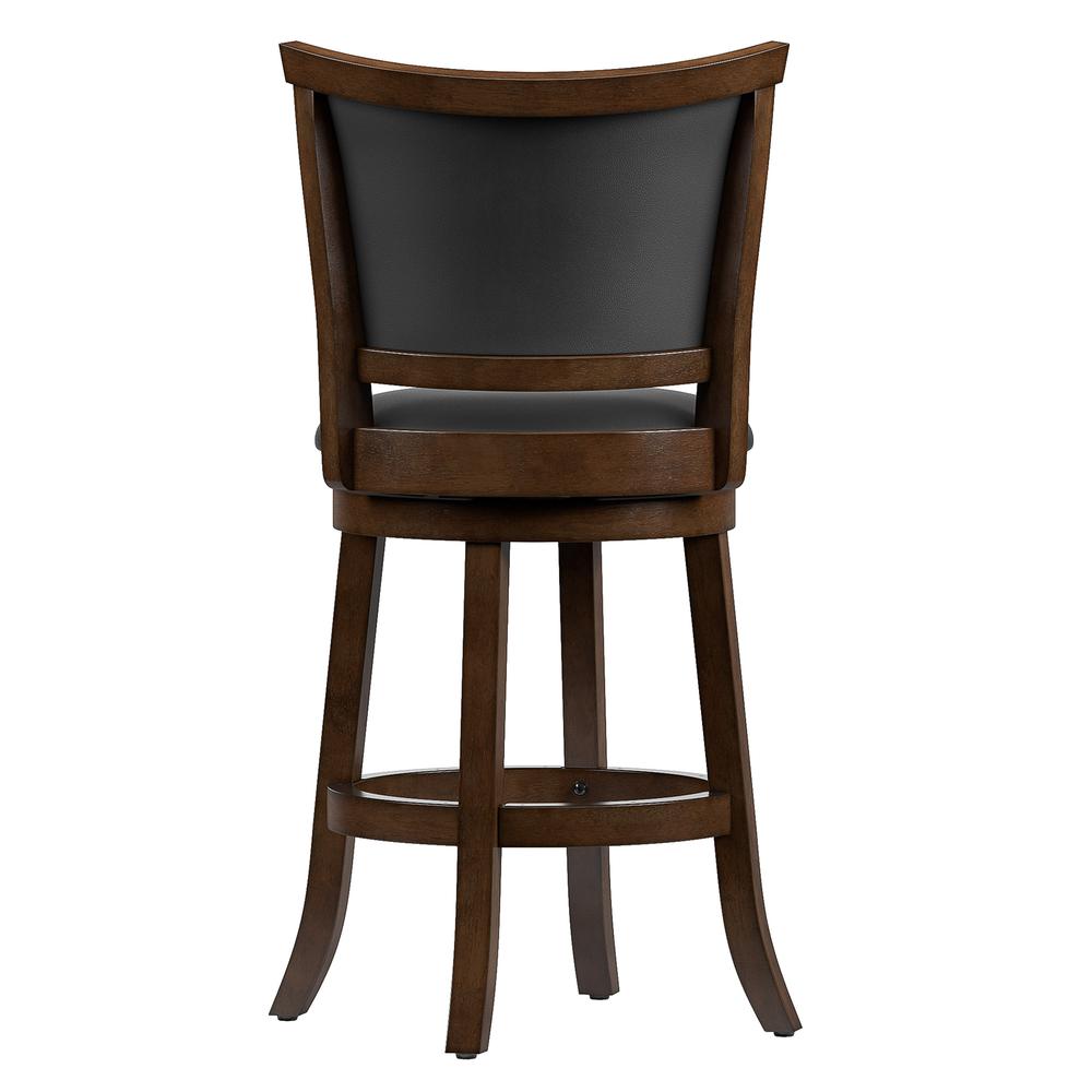 Woodgrove Brown Wood Counter Height Barstool with Bonded Leather Seat, set of 2. Picture 4