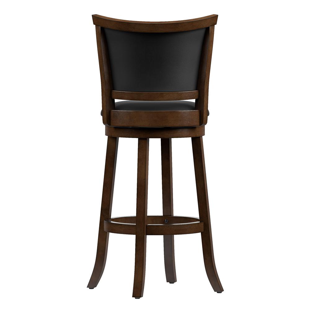 Woodgrove Brown Wood Bar Height Barstool with Bonded Leather Seat, set of 2. Picture 4
