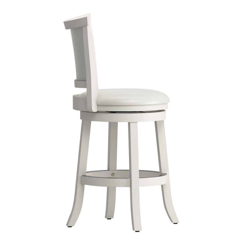 Woodgrove White Wash Counter Height Barstool with Leatherette Seat, set of 2. Picture 3
