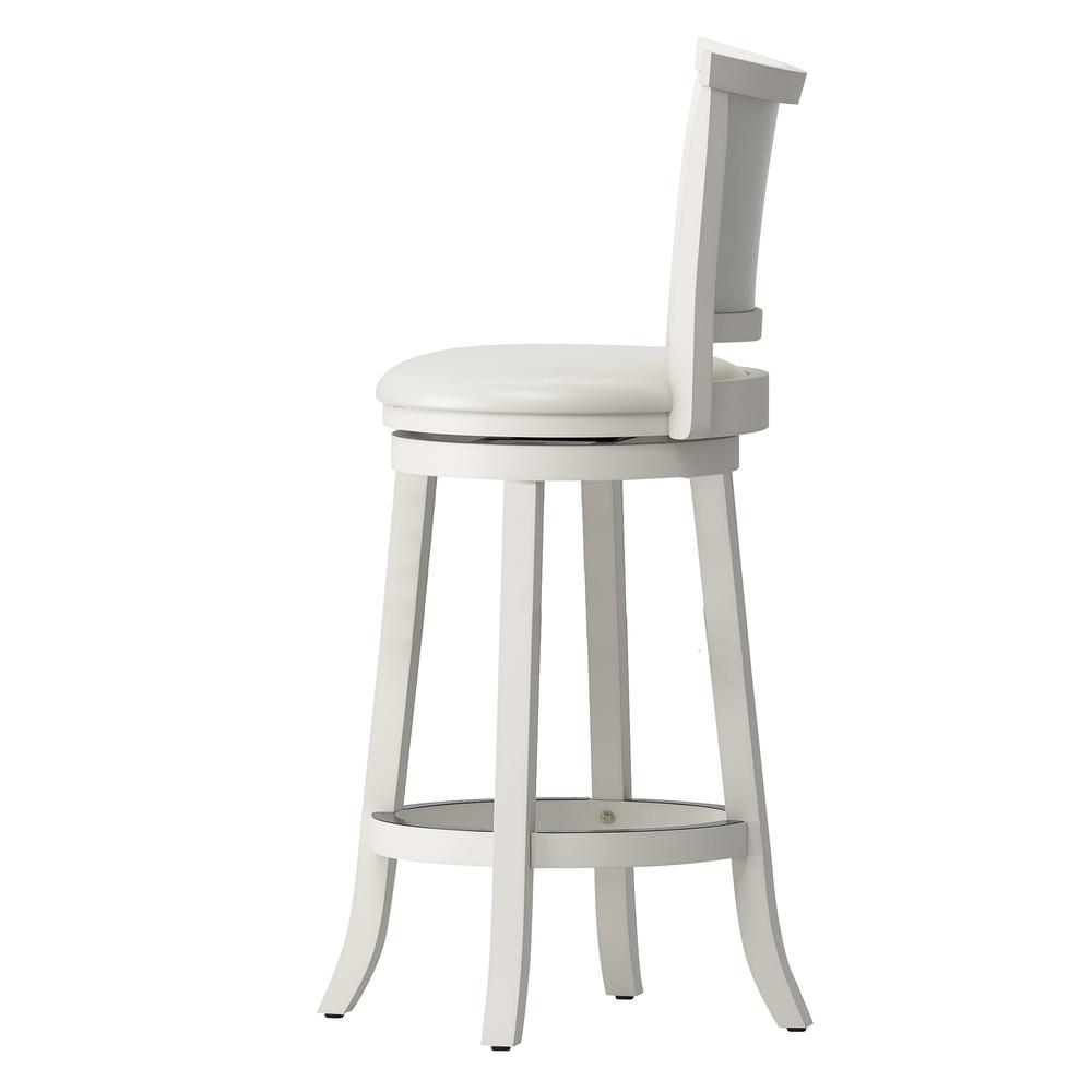 Woodgrove White Wash Bar Height Barstool with Leatherette Seat, set of 2. Picture 5