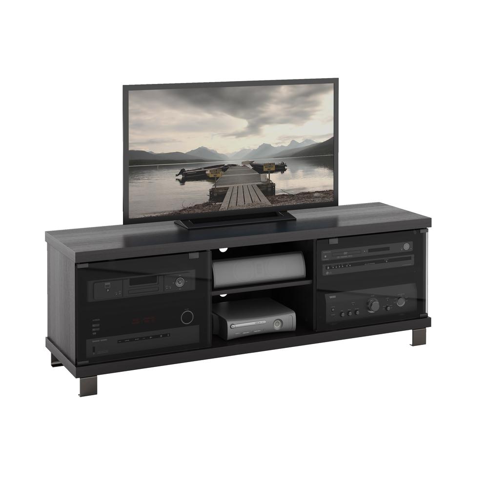 TV Bench in Ravenwood Black, for TVs up to 68". Picture 1