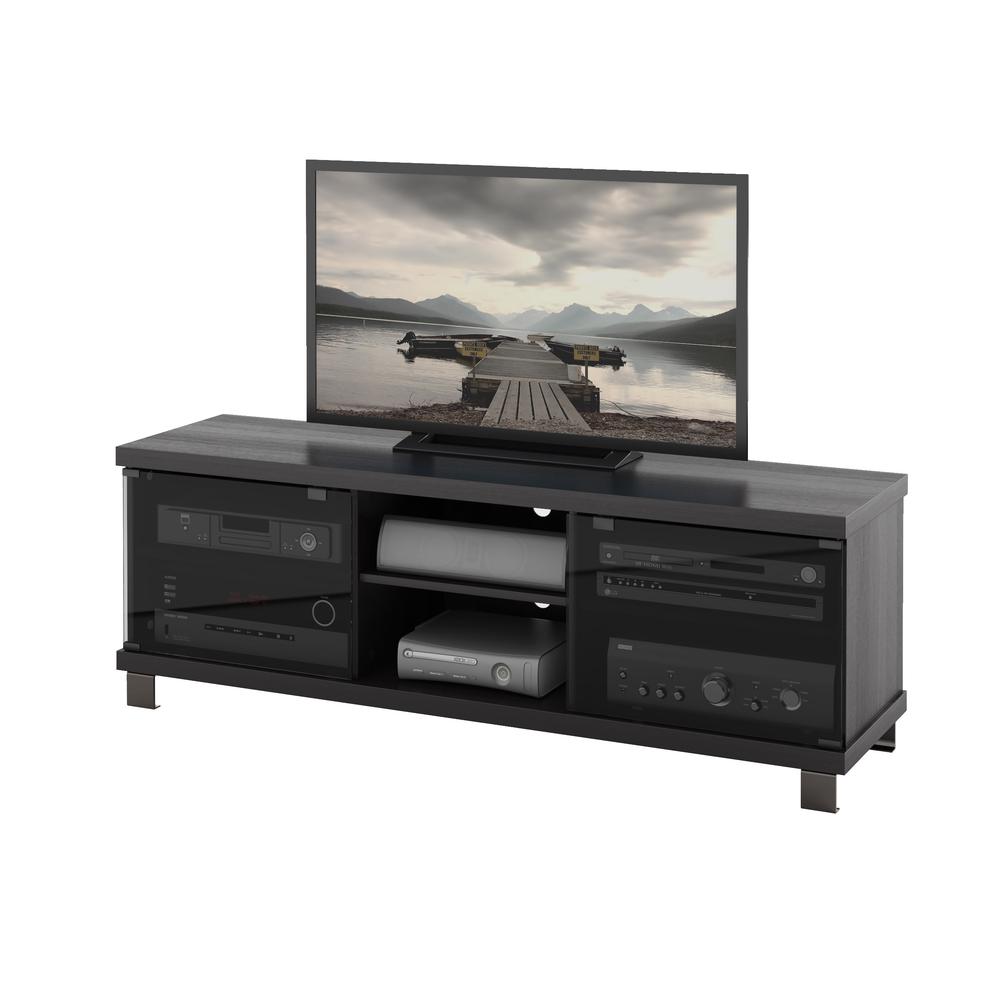 TV Bench in Ravenwood Black, for TVs up to 68". Picture 2