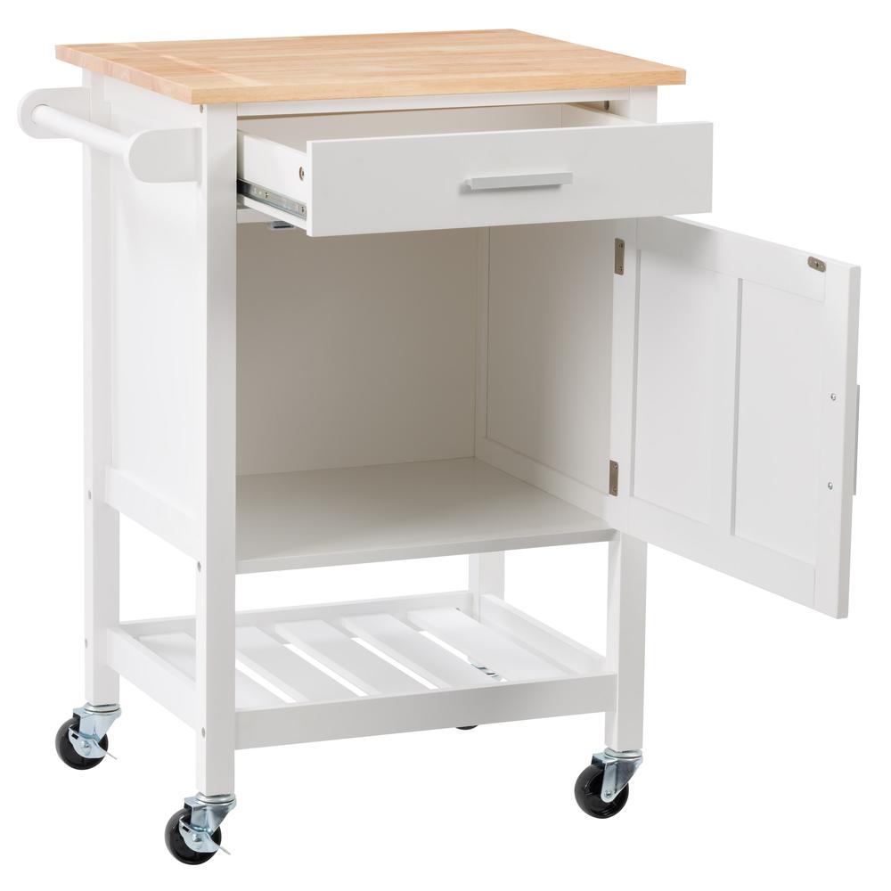 CorLiving Sage Wood Kitchen Cart, White. Picture 4