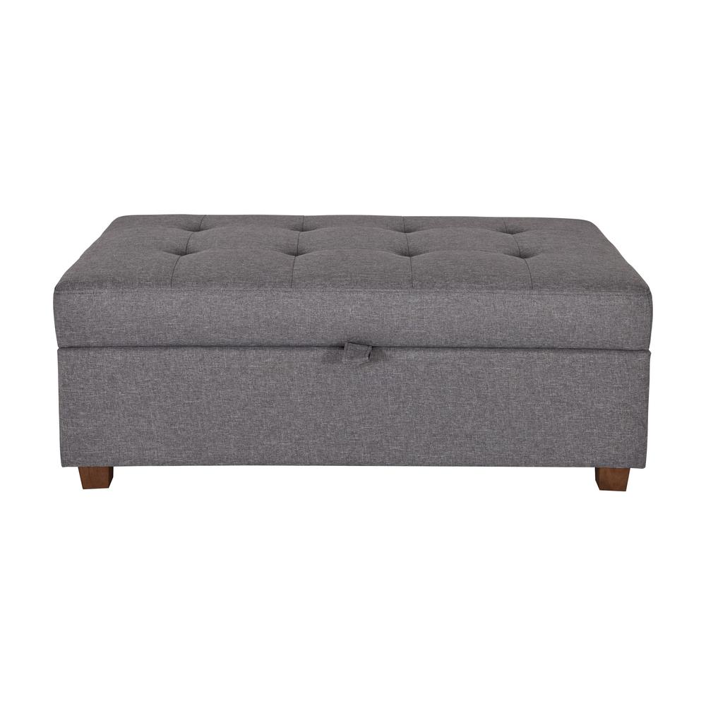 CorLiving Large Storage Ottoman Light Grey. Picture 1