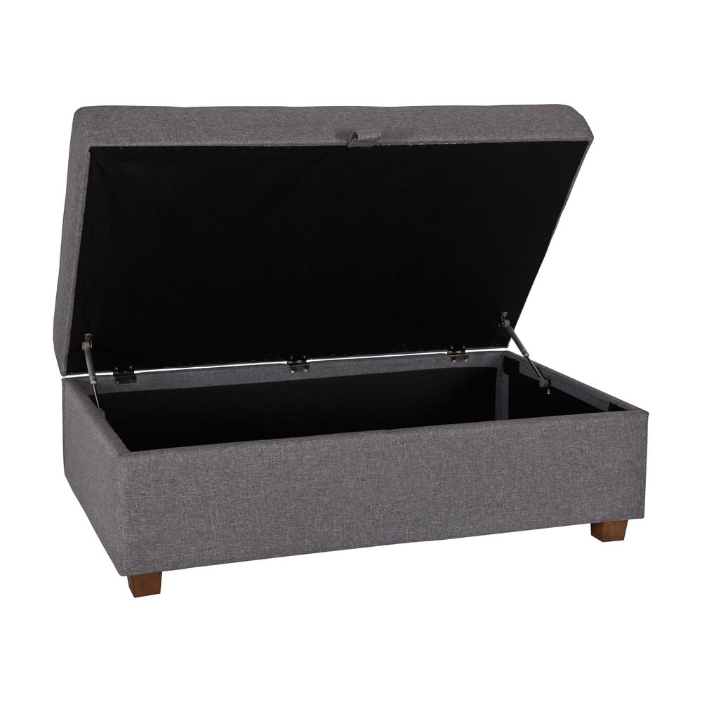 CorLiving Large Storage Ottoman Light Grey. Picture 3