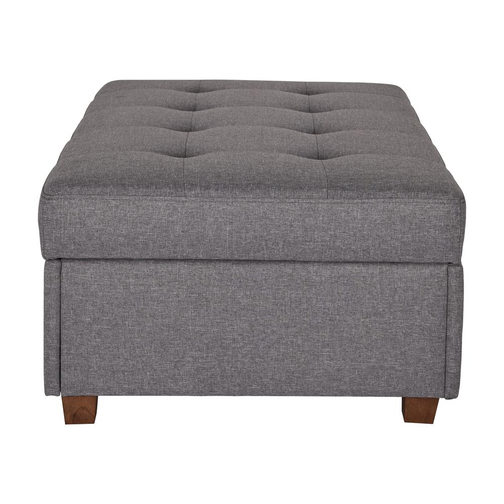 CorLiving Large Storage Ottoman Light Grey. Picture 4