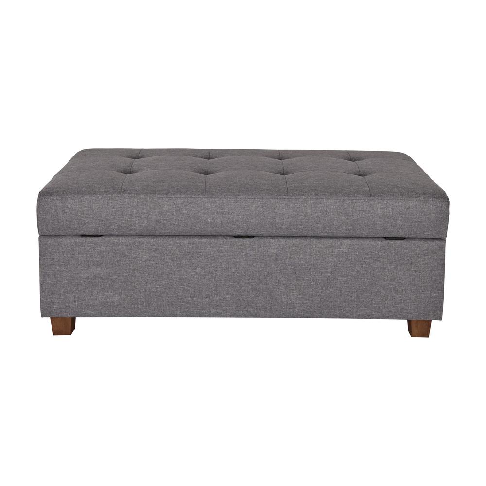 CorLiving Large Storage Ottoman Light Grey. Picture 5