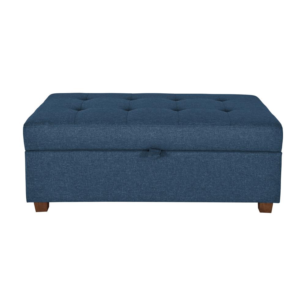 CorLiving Large Storage Ottoman Blue. Picture 1