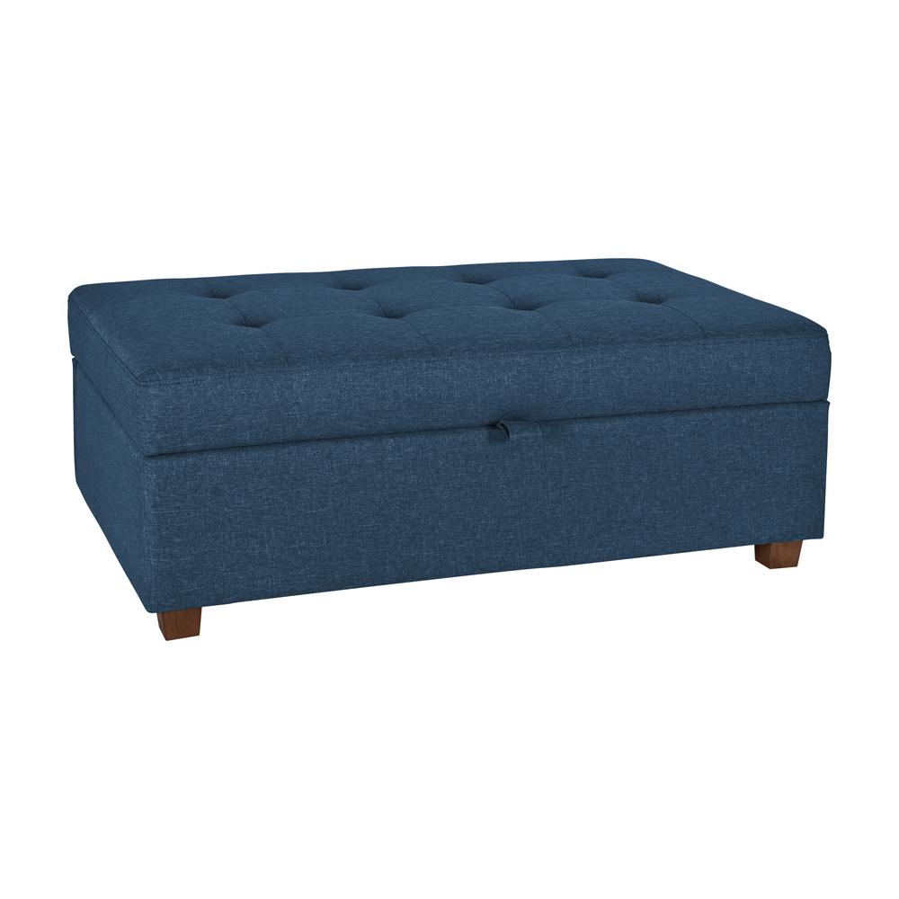 CorLiving Large Storage Ottoman Blue. Picture 2