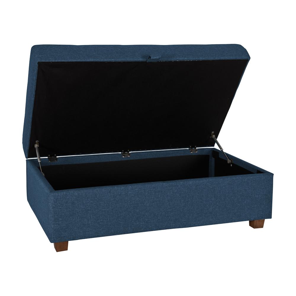 CorLiving Large Storage Ottoman Blue. Picture 3