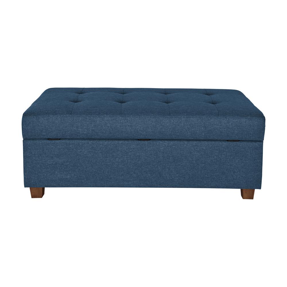 CorLiving Large Storage Ottoman Blue. Picture 5