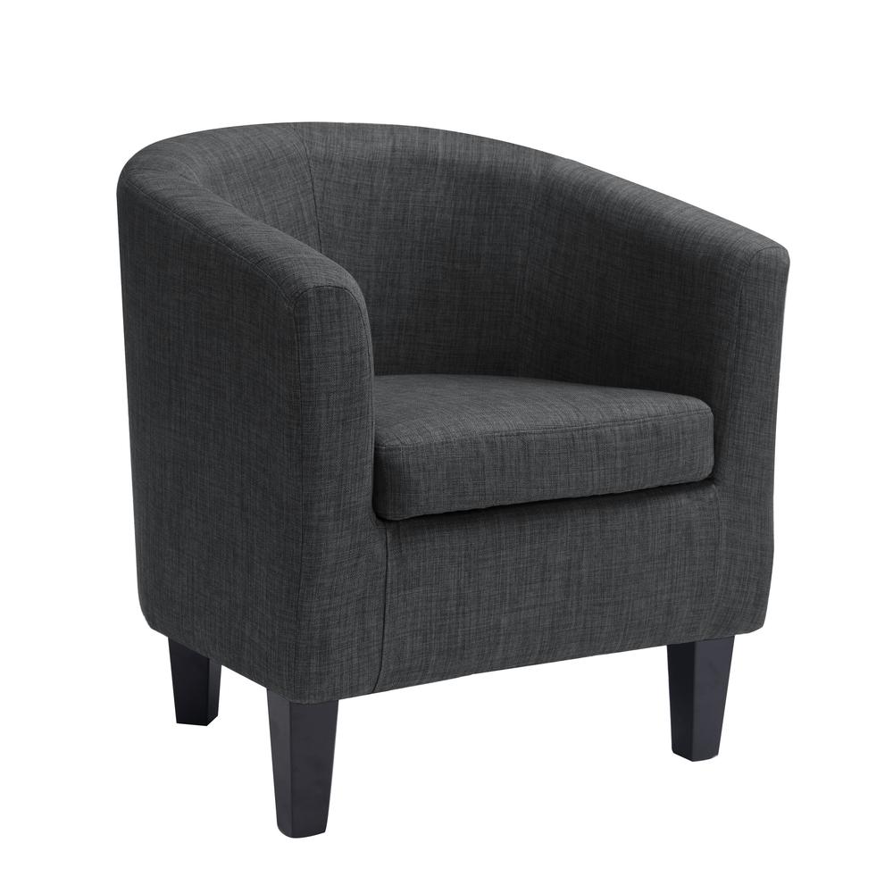 Antonio Tub Chair in Dark Grey Fabric. Picture 1