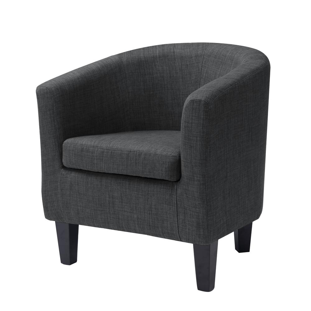 Antonio Tub Chair in Dark Grey Fabric. Picture 2