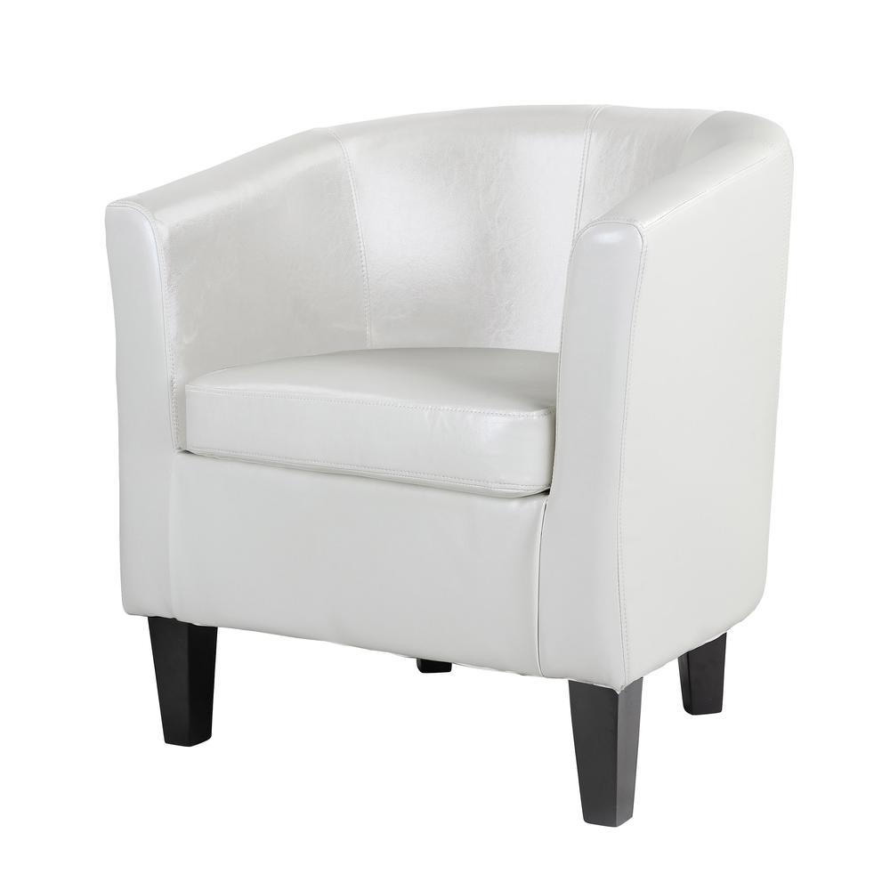 Antonio Tub Chair in White Bonded Leather. Picture 2