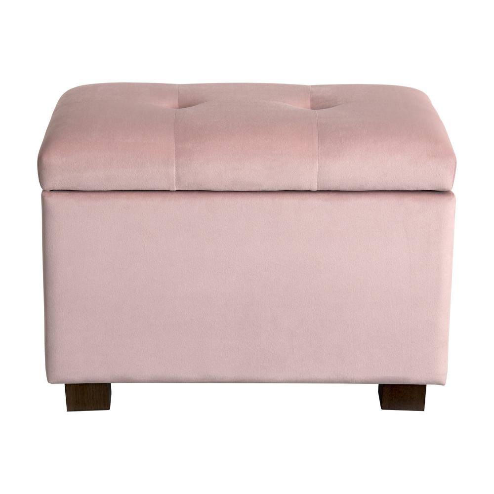 CorLiving Velvet Ottoman with Storage Pink. Picture 1
