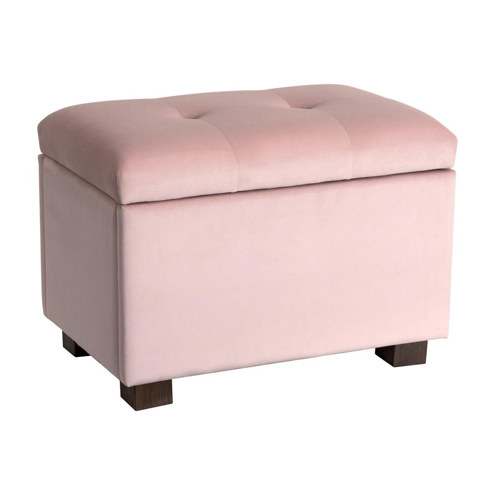 CorLiving Velvet Ottoman with Storage Pink. Picture 2